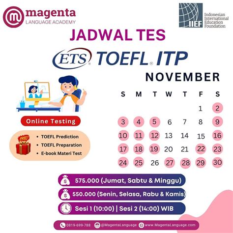 Magenta - Tes TOEFL ITP Resmi 𝗢𝗡𝗟𝗜𝗡𝗘 -Jadwal Test TOEFL ITP BULAN ...