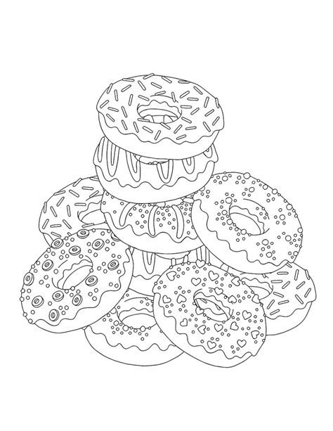 Buy Stack of Donuts Coloring Page Online in India - Etsy