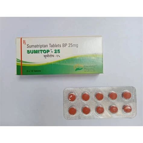 Sumitop 25mg Sumatriptan Tablets (3x10 Pack) at ₹ 199/strip in Nagpur ...