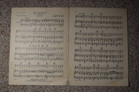 Ziegfield's Palm Beach Nights No Foolin' Sheet Music - Vintage Score