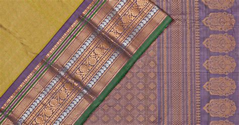 Gadwal Silk Brocade Mehandi Green Saree | Kankatala