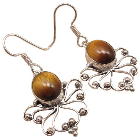 Buy SILOYA Ideal For Everyday Use ! Silver-Colour Brown TIGER'S EYE ...