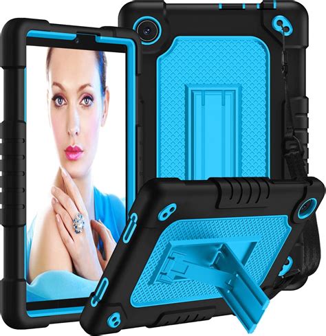 Kebiory 8" Heavy-Duty Shockproof Tablet Case with Shoulder Strap, Black ...