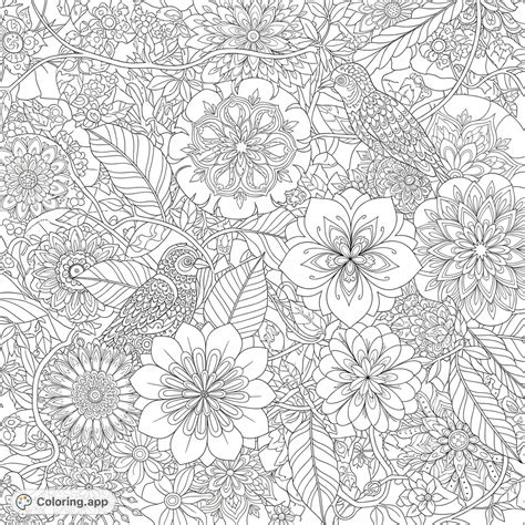 Intricate Jungle Mandala - Coloring.app