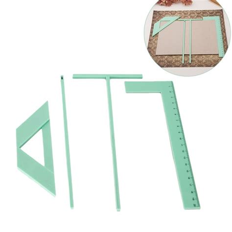 New 4Pcs/Set Bookbinding Ruler Cover Guide Binding Tool ScrapBooking ...