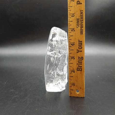 Mats Jonasson Baby Owl Art Glass Paperweight 5in Clear Etched Crystal