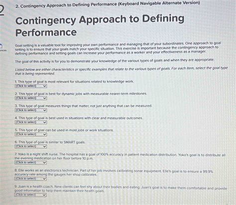 Solved: ) 2. Contingency Approach to Defining Performance (Keyboard ...