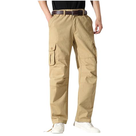 Men's Fleece Lined Hiking Cotton Cargo Pants,Winter Insulated Work ...