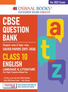 Oswaal CBSE Question Bank for Class 10 English Language & Literature ...