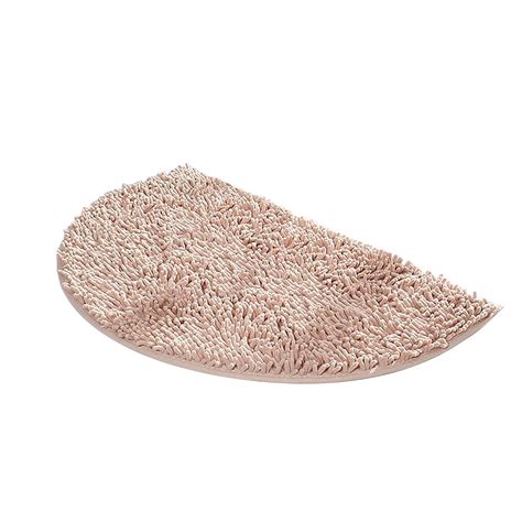 Soft Chenille Half Round Water Absorbing Bathroom Rug, Non-Slip ...