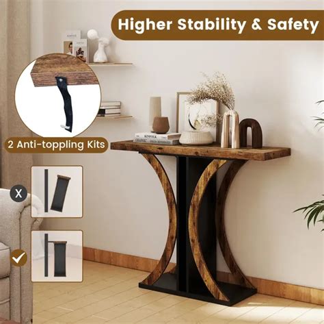 Console Table 39 5 Inch Rectangular Entryway Table With Geometric Frame ...