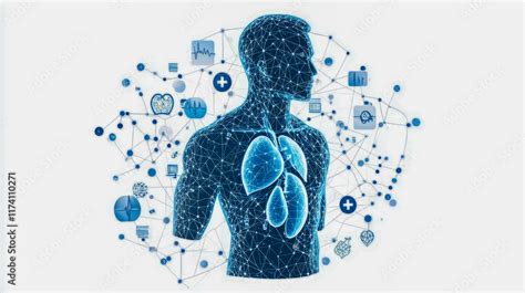 Digital visualization of human respiratory system with medical network ...