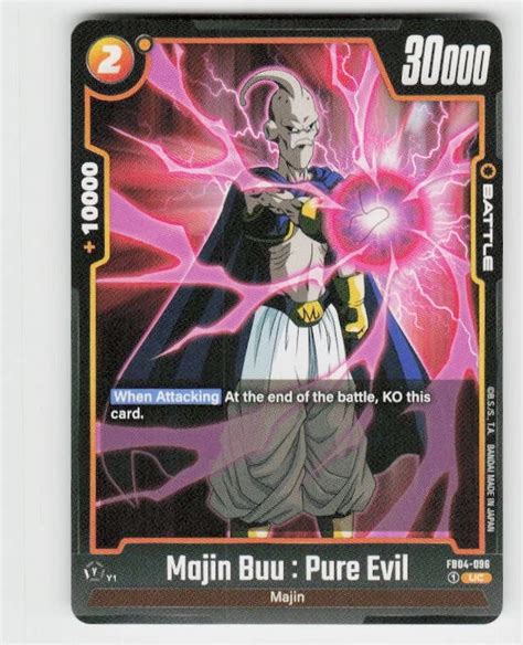 Majin Buu: Pure Evil UC FB04-096 DBS Fusion World Ultra Limit- Poketcg ...