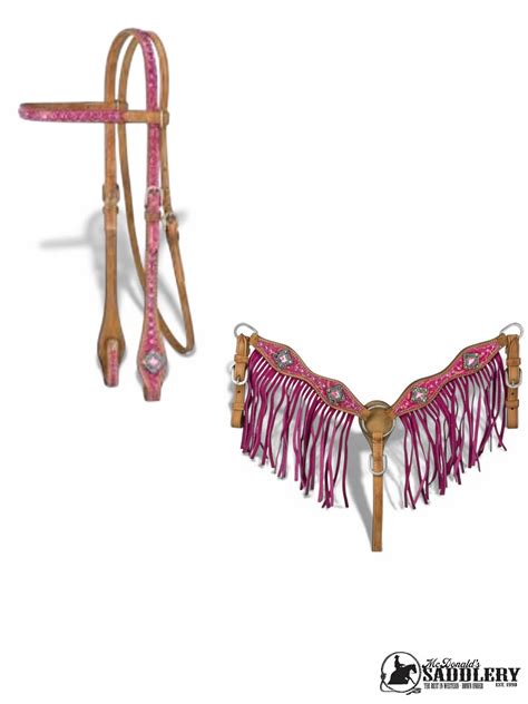 Mini Pink Fringe breastplate & Headstall Set (mini/pony size ...