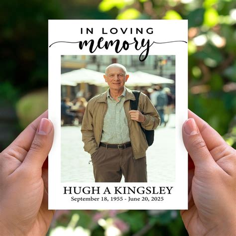 Personalized with Prayer, Funeral Memorial Prayer Cards, Double-Sided ...