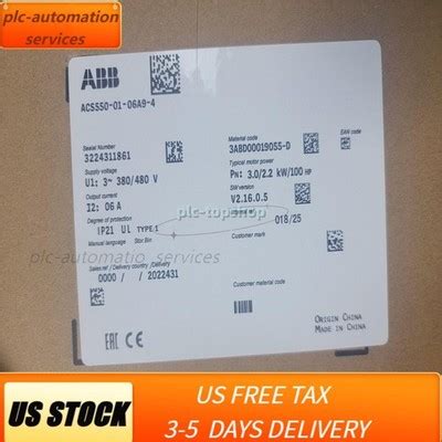 ABB New in Box ACS550-01-06A9-4 ABB Inverter 380V 3KW No Keypad STOCK ...
