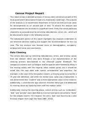 Comprehensive Census Data Analysis for Future Development | Course Hero
