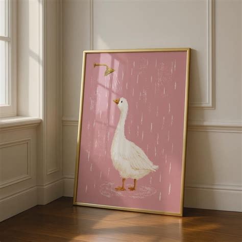 Goose Bathroom Wall Art Cute Goose