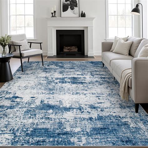 8x10 Area Rug Living Room Rug: Washable Modern Abstract Soft Thin Rug ...
