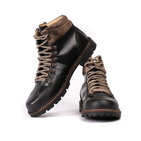 Buy H HAANS - The Leather Store Black Leather Boots for Men | Genuine ...
