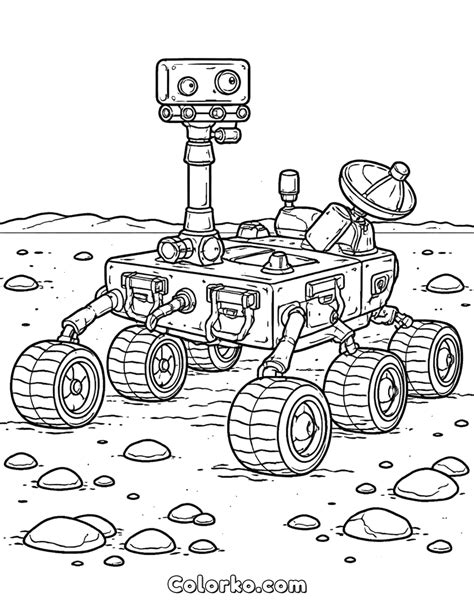 Mars Rover Coloring Page for Big Kids Ages 8–10