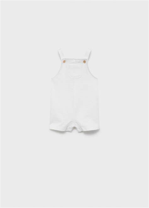 Short cotton dungarees - Newborn | MANGO OUTLET United Kingdom