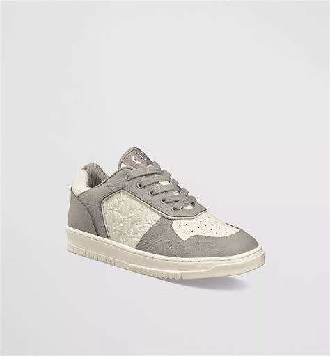 Kids' B27 Uptown Low-Top Sneaker Gray Grained Calfskin and Ecru Dior ...