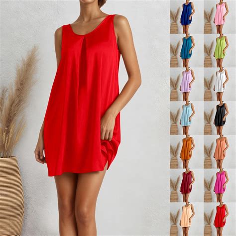 CAIXIA Satin Dress Summer Dresses for Women 2026 Casual A Line ...
