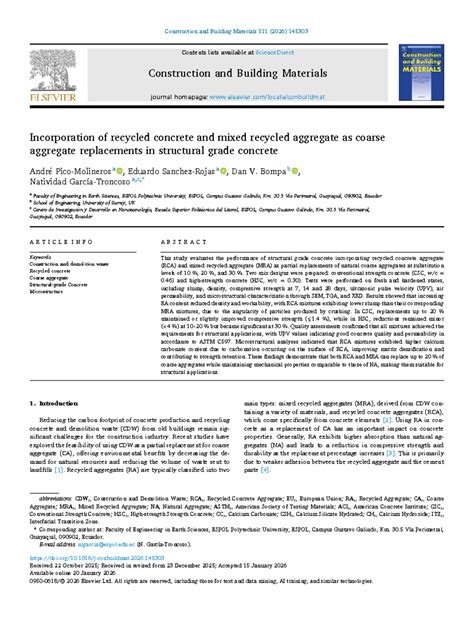 Incorporation of Recycled Concrete and Mixed Aggregates in Structural ...