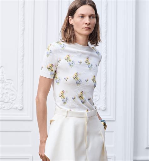 Short-Sleeved Sweater Ecru Multicolor Dior Secret Garden Technical ...