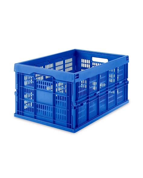 Collapsible Folding Basket Milk Crate Cart with Retractable Handle