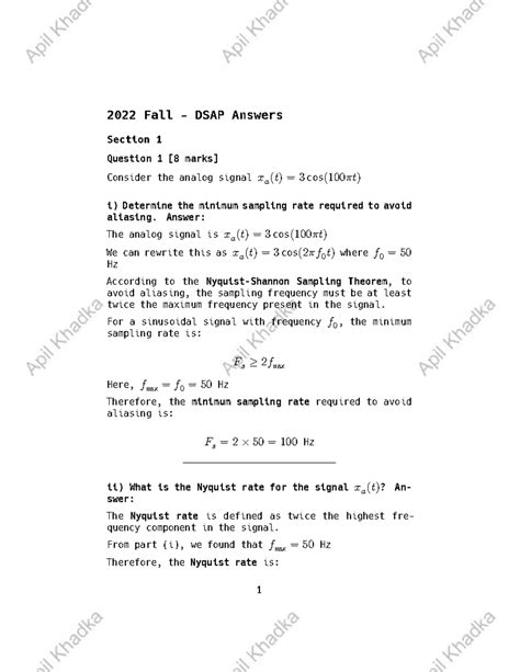 2022 Fall DSAP Lab Report: Sampling, Stability, and Z-Transform ...