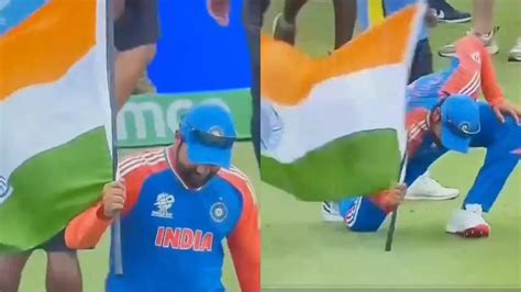 Rohit Sharma Hoist Indian Flag In Barbados After T20 World Cup Win ...