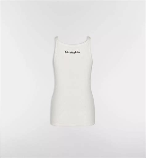 Tank Top White Ribbed Cotton Jersey | DIOR