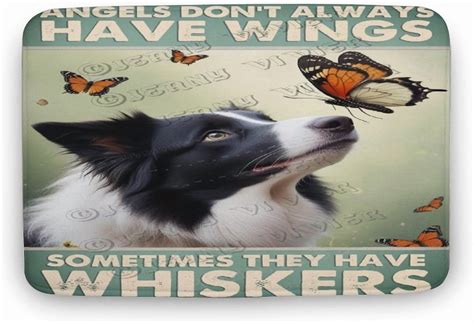 Border Collie Dog Bath Mat, Microfiber Water Absorbent Bath Rugs Thick ...