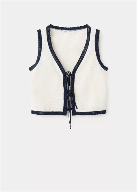 Bow tie waistcoat top - Women | MANGO Malaysia