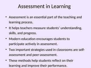 Enhancing Learning Through Self-Assessment and Peer-Assessment ...