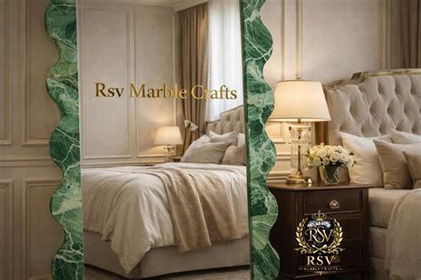 Buy Green Onyx Marble Wavy Design Mirror,luxury Large Wall Mirror ...