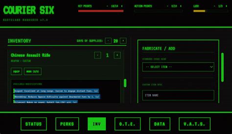 Playing with Fire: Weapons, Armor and Items in Wasteland Wanderer