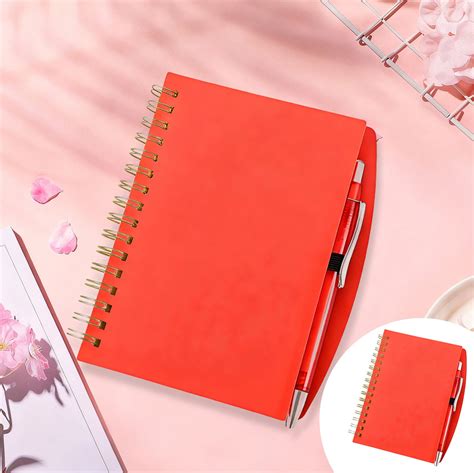 A5 Spiral Notebook with Pen PP Frosted Cover Lined Pages for Office ...