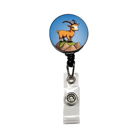Goat Mountain Cute Retractable Reel ID Badge Key Card Name Tag Holder ...