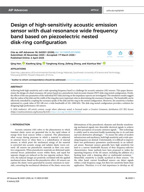(PDF) Design of high-sensitivity acoustic emission sensor with dual ...