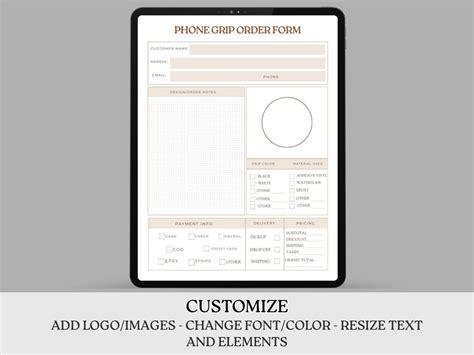 Editable Order Form Template Bundle Custom Business Printable Forms ...