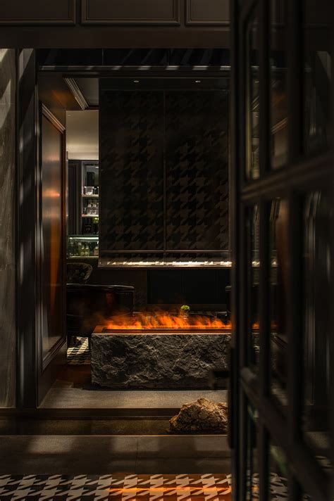 Industrial Fireplace Concrete Glass | Feel Design