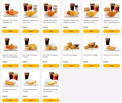 MCDONALD’S Menu With Updated Prices Philippines 2024