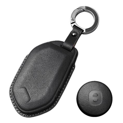 Keyzone Leather Key Cover & AC Vent Car Perfume for Kia Syros, EV6, EV