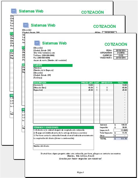 Plantilla de recibo de pago en Excel gratis