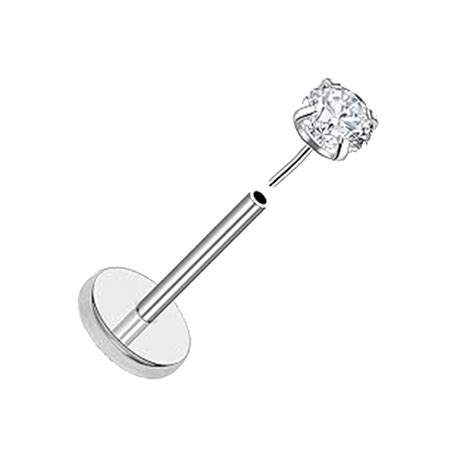 Earrings for Men and Women - Non Threaded Flat Back Small Piercing ...