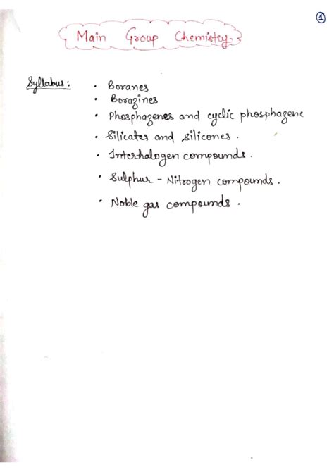 Main Group Chemistry Notes: Boranes, Periodic Table Evolution, and ...
