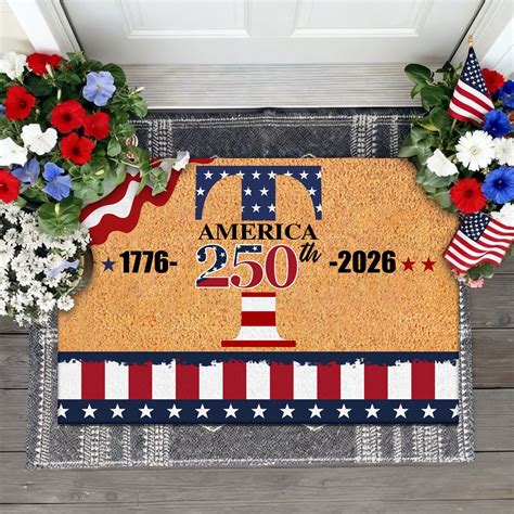 A-Z Letter Last Name 250th Anniversary of the United States Rug, 1776 ...